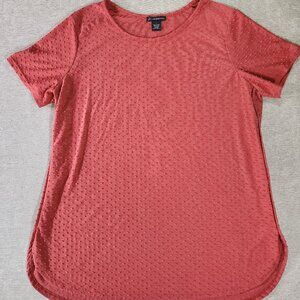 Adrianna Papell textured short sleeve top Size Large
